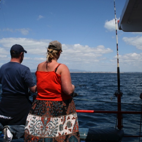 My daughter sea fishing
